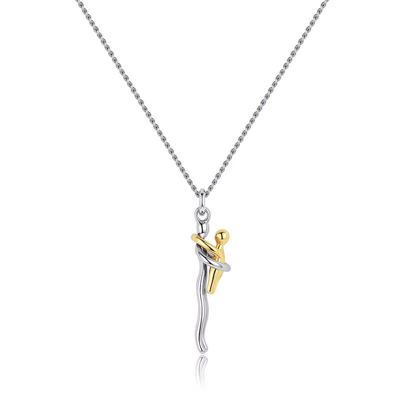 Mother Child Hug Pendant Necklace for Women Men Mother'S Day Father'S Day Valentine'S Day Creative Charm Jewelry Gifts