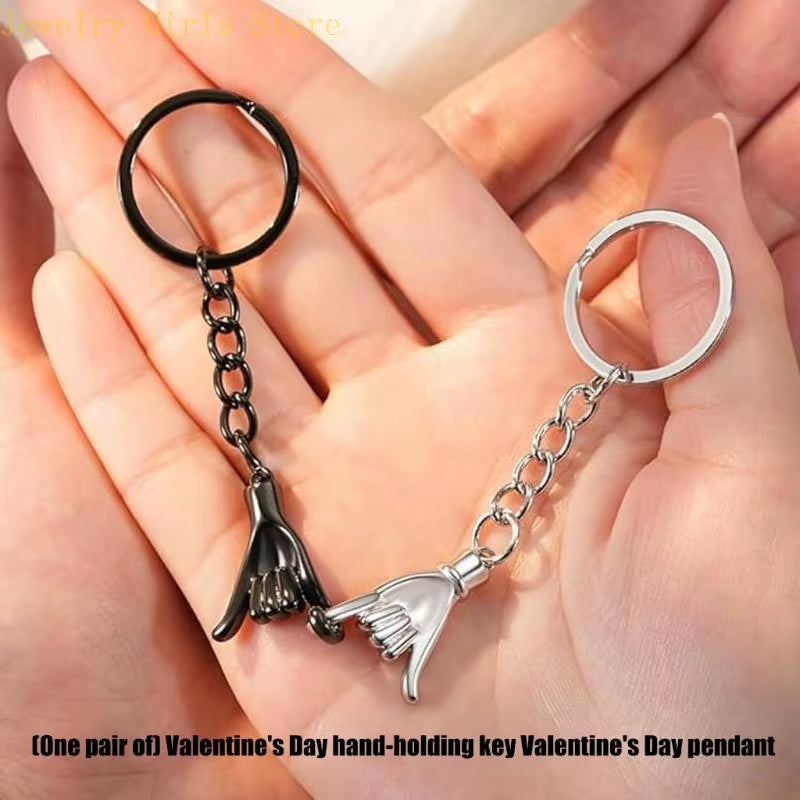 Heartwarming Couple Keychain Gift with Message Feature Strong Zinc Alloy Lover Hanging Accessory