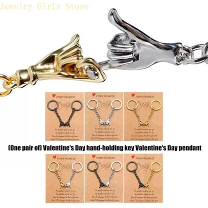 Heartwarming Couple Keychain Gift with Message Feature Strong Zinc Alloy Lover Hanging Accessory