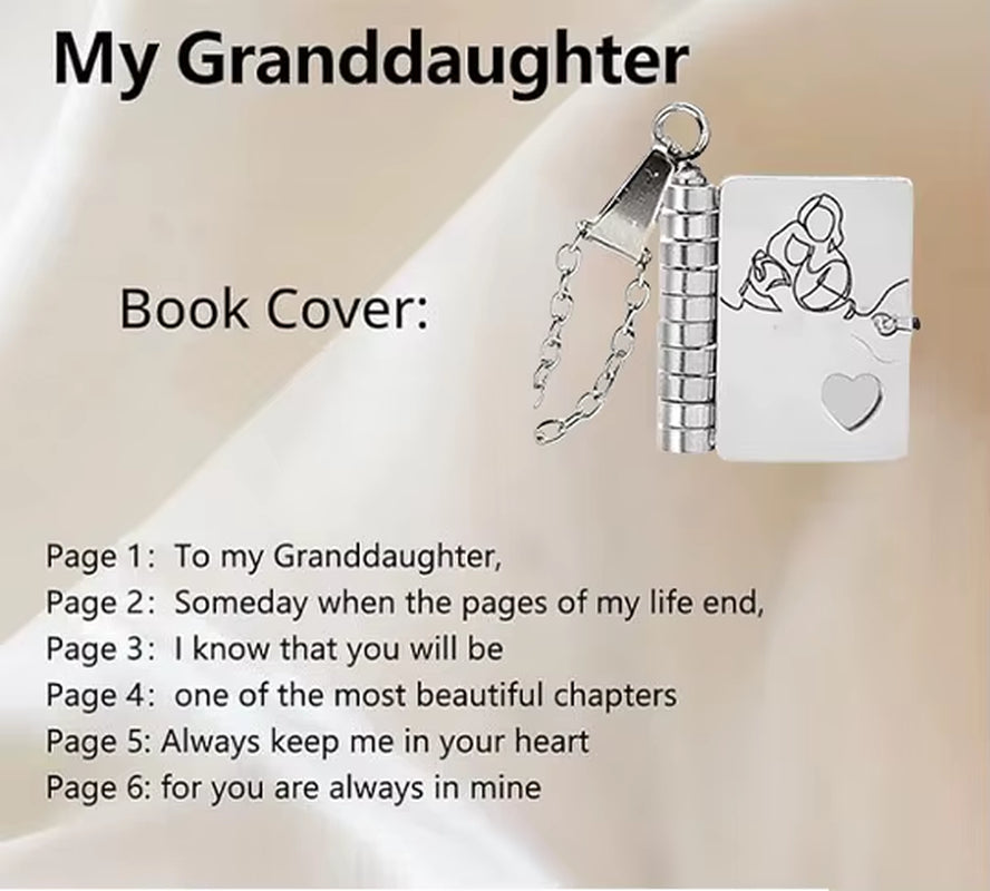 MY Little Star Book Necklace for Son Daughter Gifts from Dad Mom 18K Gold Plated Stainless Steel Birthday Gift with 6 Pages Love