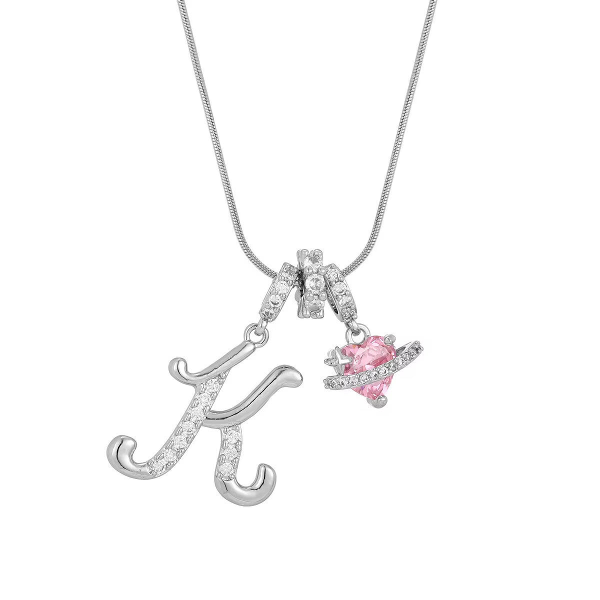 Fashion 26 English Letter Necklace for Women Sweet Girl Light Luxury High-End Stainless Steel Accessory Birthday Gift
