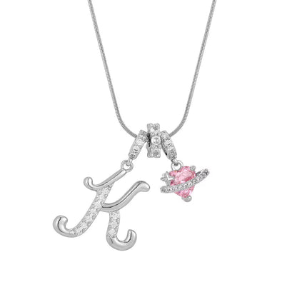 Fashion 26 English Letter Necklace for Women Sweet Girl Light Luxury High-End Stainless Steel Accessory Birthday Gift