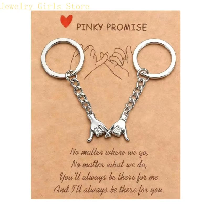 Heartwarming Couple Keychain Gift with Message Feature Strong Zinc Alloy Lover Hanging Accessory