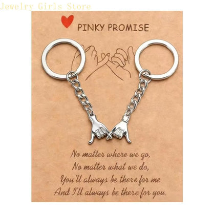 Heartwarming Couple Keychain Gift with Message Feature Strong Zinc Alloy Lover Hanging Accessory