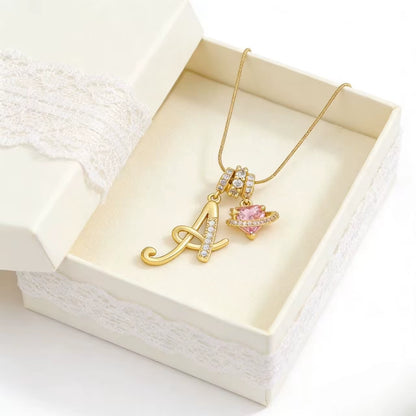 Fashion 26 English Letter Necklace for Women Sweet Girl Light Luxury High-End Stainless Steel Accessory Birthday Gift
