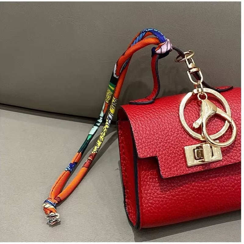 Luxury Fashion Mini Headphone Bag for Airpods 4 3 2 Pro 2 Galaxy Buds 3/3Pro Leather Purse Pendant Mini Keychain