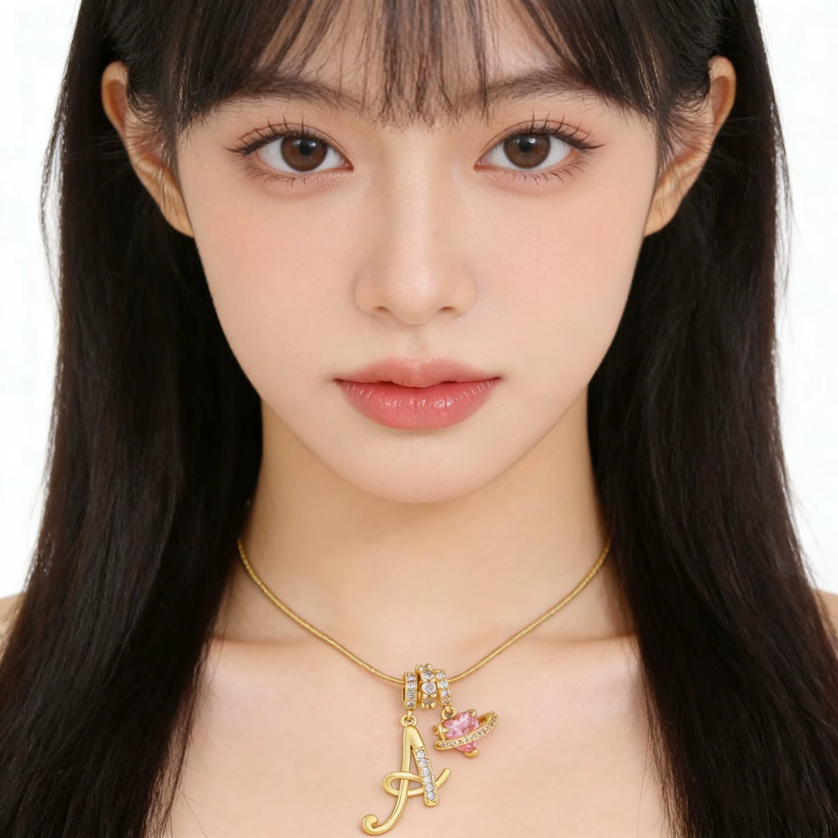 Fashion 26 English Letter Necklace for Women Sweet Girl Light Luxury High-End Stainless Steel Accessory Birthday Gift