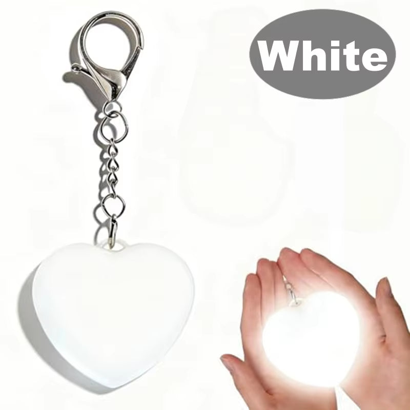LED Glow Heart-Shaped Night Light Rechargeable Touch Sensor Lamp Purse Handbag Keychain Pendant Light Gifts for Women Gifts