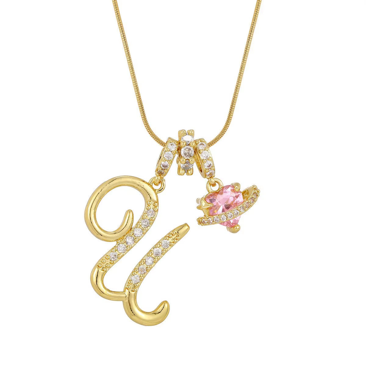 Fashion 26 English Letter Necklace for Women Sweet Girl Light Luxury High-End Stainless Steel Accessory Birthday Gift