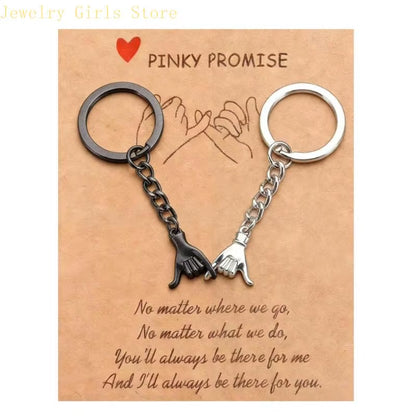 Heartwarming Couple Keychain Gift with Message Feature Strong Zinc Alloy Lover Hanging Accessory