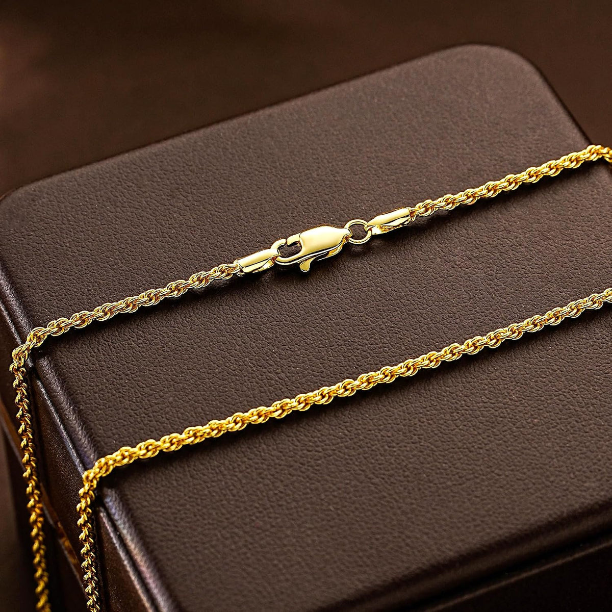 14K Gold Chain Necklaces for Women & Men, 1.5Mm/2Mm/2.5Mm Simple Rope Link Chain for Womens Dainty Non-Tarnish Necklace Unisex Sizes 16-24 Inches Cadenas De Oro 14K Para Mujer