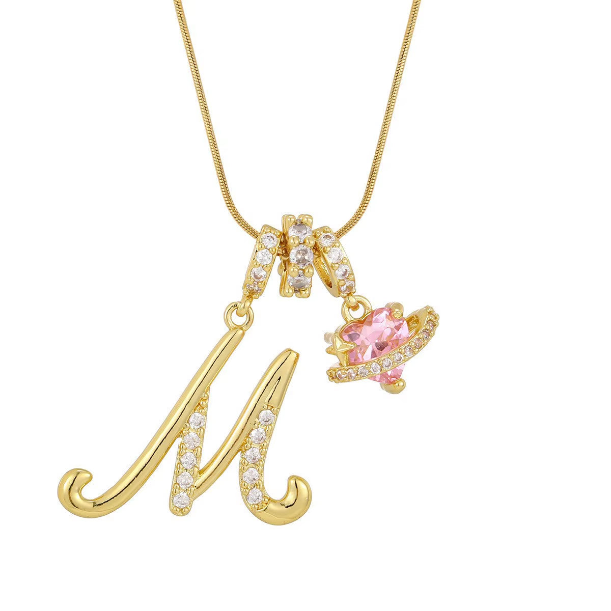 Fashion 26 English Letter Necklace for Women Sweet Girl Light Luxury High-End Stainless Steel Accessory Birthday Gift