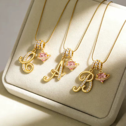 Fashion 26 English Letter Necklace for Women Sweet Girl Light Luxury High-End Stainless Steel Accessory Birthday Gift