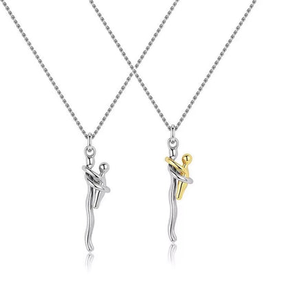 Mother Child Hug Pendant Necklace for Women Men Mother'S Day Father'S Day Valentine'S Day Creative Charm Jewelry Gifts