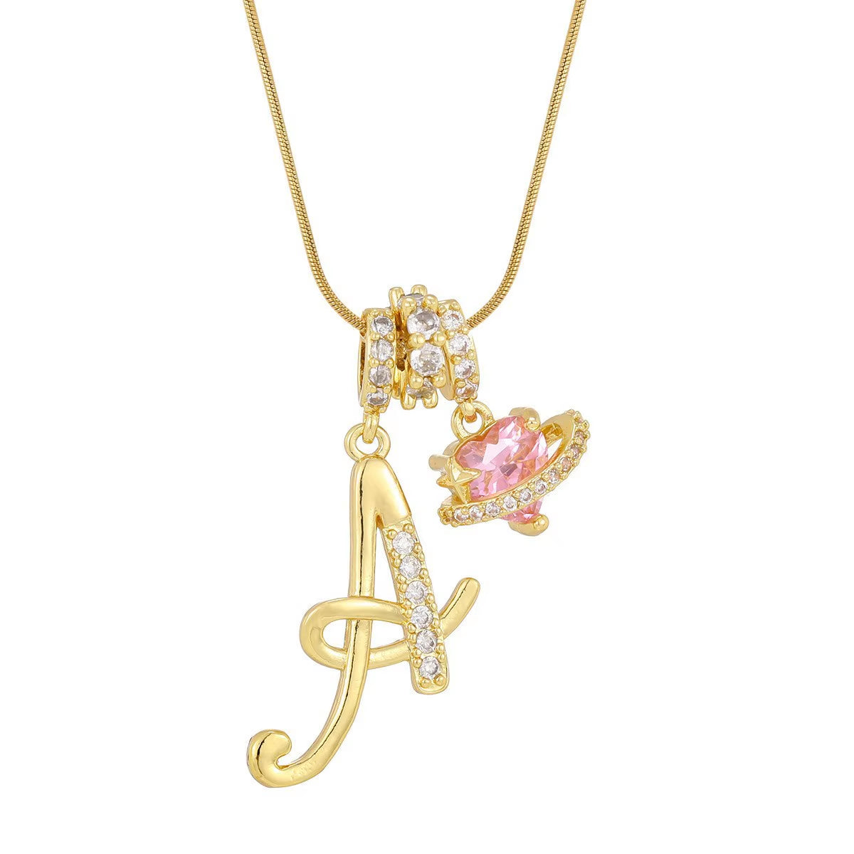 Fashion 26 English Letter Necklace for Women Sweet Girl Light Luxury High-End Stainless Steel Accessory Birthday Gift