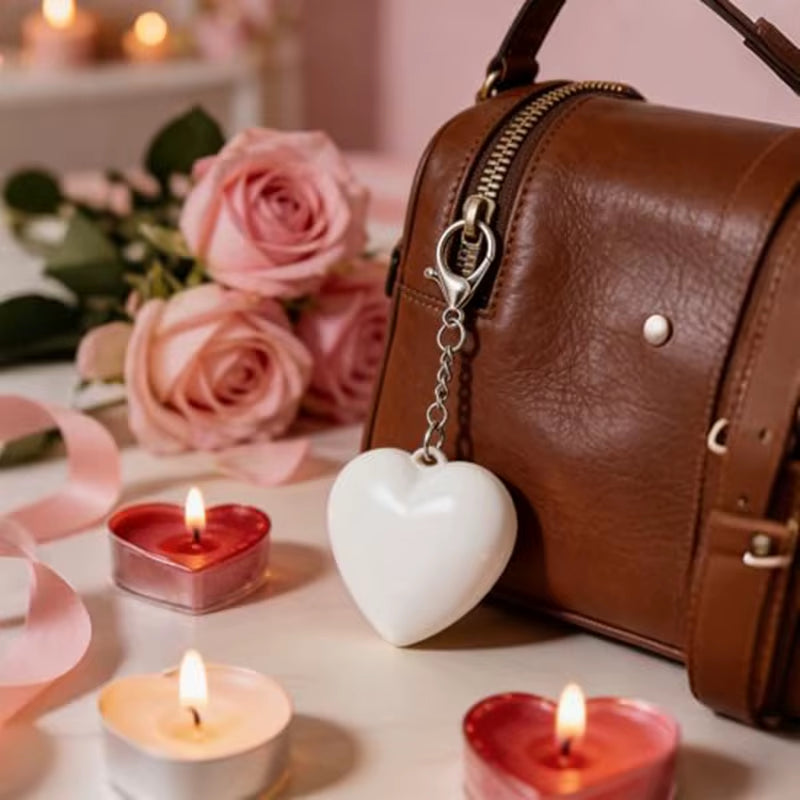 LED Glow Heart-Shaped Night Light Rechargeable Touch Sensor Lamp Purse Handbag Keychain Pendant Light Gifts for Women Gifts