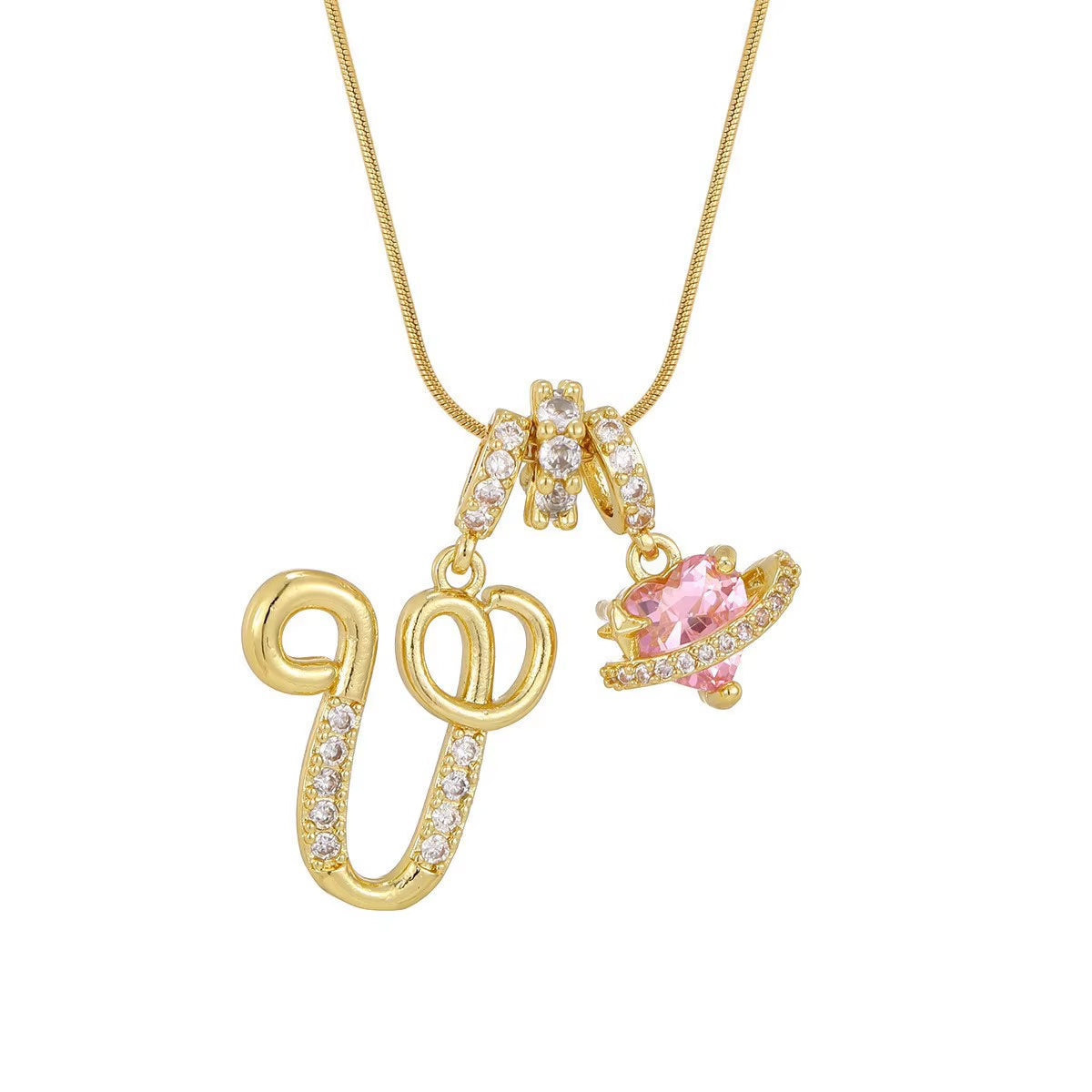 Fashion 26 English Letter Necklace for Women Sweet Girl Light Luxury High-End Stainless Steel Accessory Birthday Gift