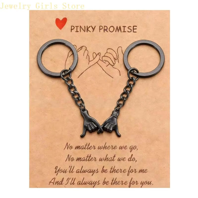 Heartwarming Couple Keychain Gift with Message Feature Strong Zinc Alloy Lover Hanging Accessory