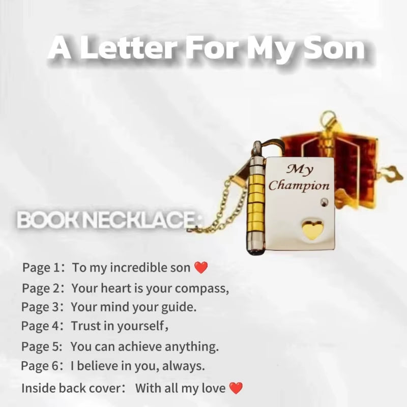 MY Little Star Book Necklace for Son Daughter Gifts from Dad Mom 18K Gold Plated Stainless Steel Birthday Gift with 6 Pages Love