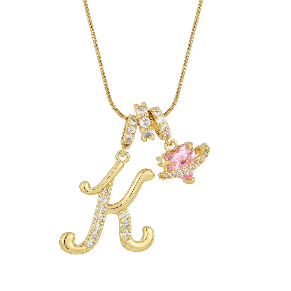 Fashion 26 English Letter Necklace for Women Sweet Girl Light Luxury High-End Stainless Steel Accessory Birthday Gift
