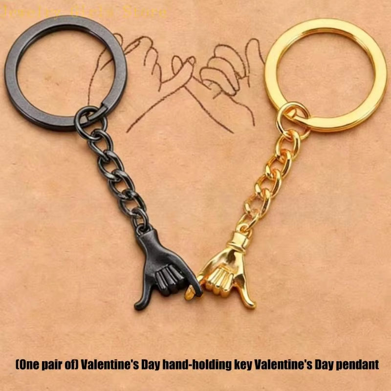 Heartwarming Couple Keychain Gift with Message Feature Strong Zinc Alloy Lover Hanging Accessory