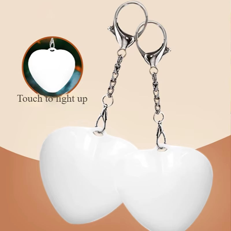 LED Glow Heart-Shaped Night Light Rechargeable Touch Sensor Lamp Purse Handbag Keychain Pendant Light Gifts for Women Gifts