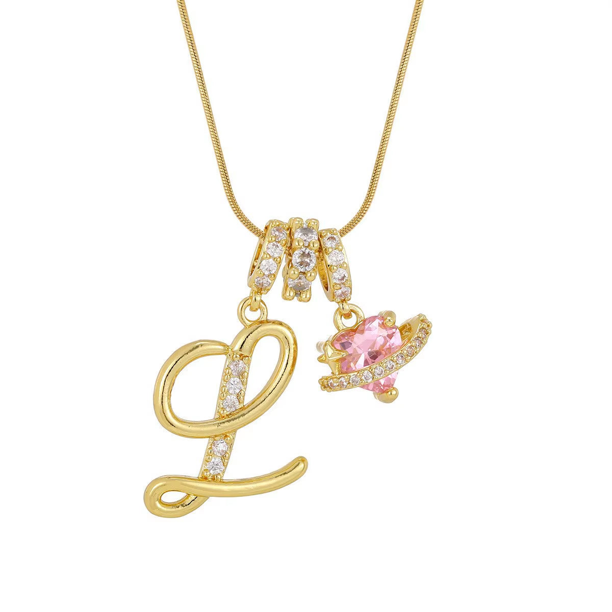 Fashion 26 English Letter Necklace for Women Sweet Girl Light Luxury High-End Stainless Steel Accessory Birthday Gift
