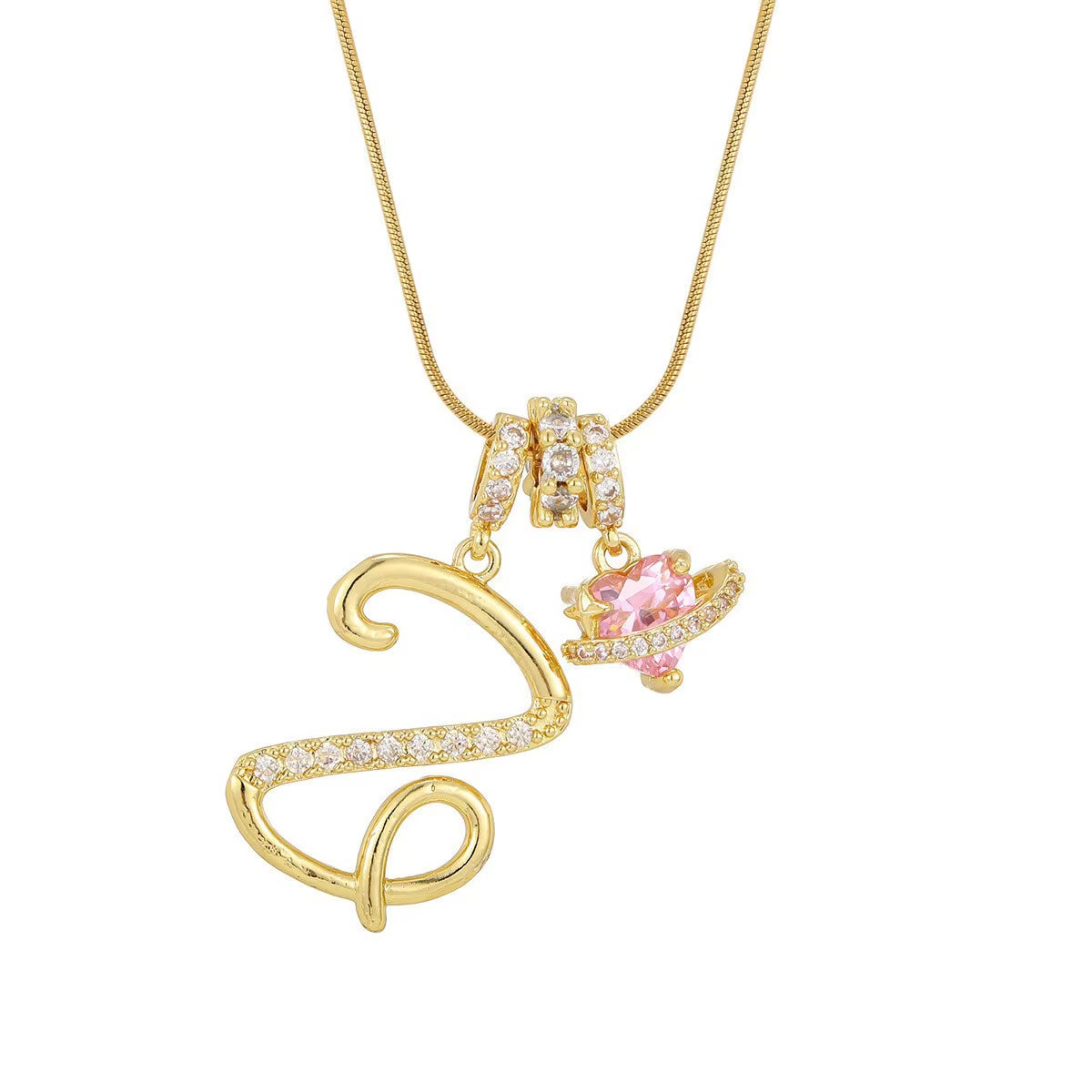 Fashion 26 English Letter Necklace for Women Sweet Girl Light Luxury High-End Stainless Steel Accessory Birthday Gift