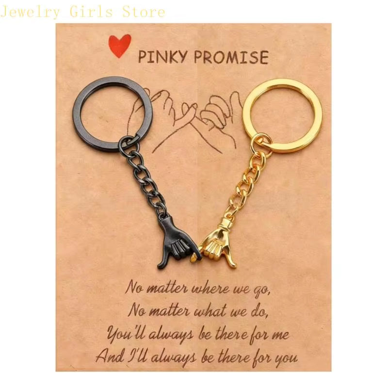 Heartwarming Couple Keychain Gift with Message Feature Strong Zinc Alloy Lover Hanging Accessory