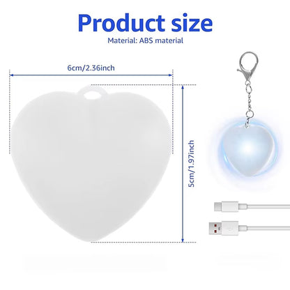 LED Glow Heart-Shaped Night Light Rechargeable Touch Sensor Lamp Purse Handbag Keychain Pendant Light Gifts for Women Gifts