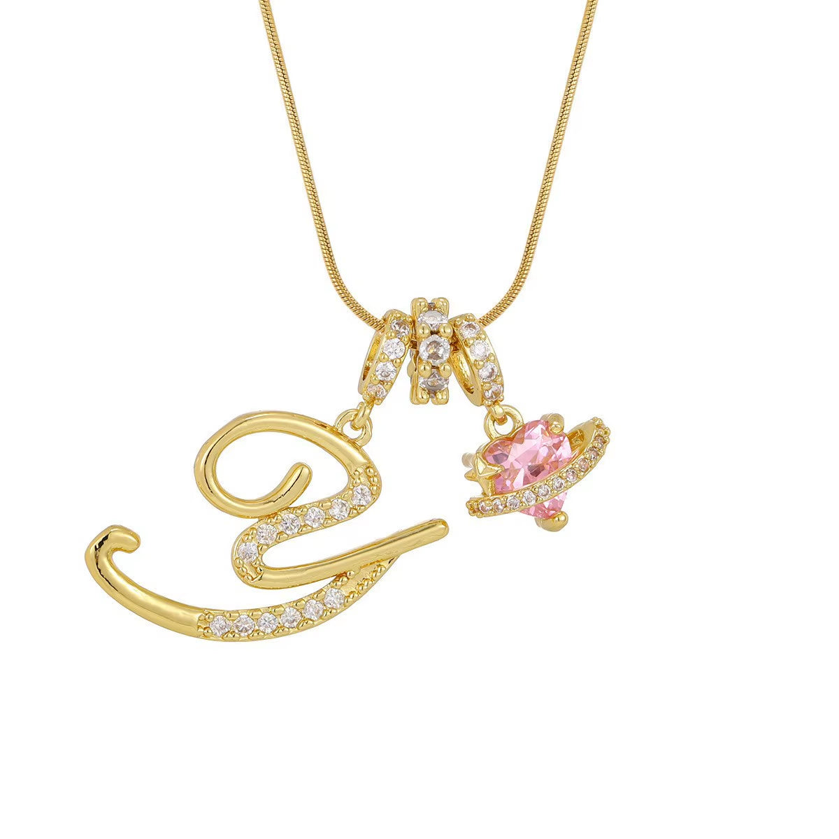Fashion 26 English Letter Necklace for Women Sweet Girl Light Luxury High-End Stainless Steel Accessory Birthday Gift