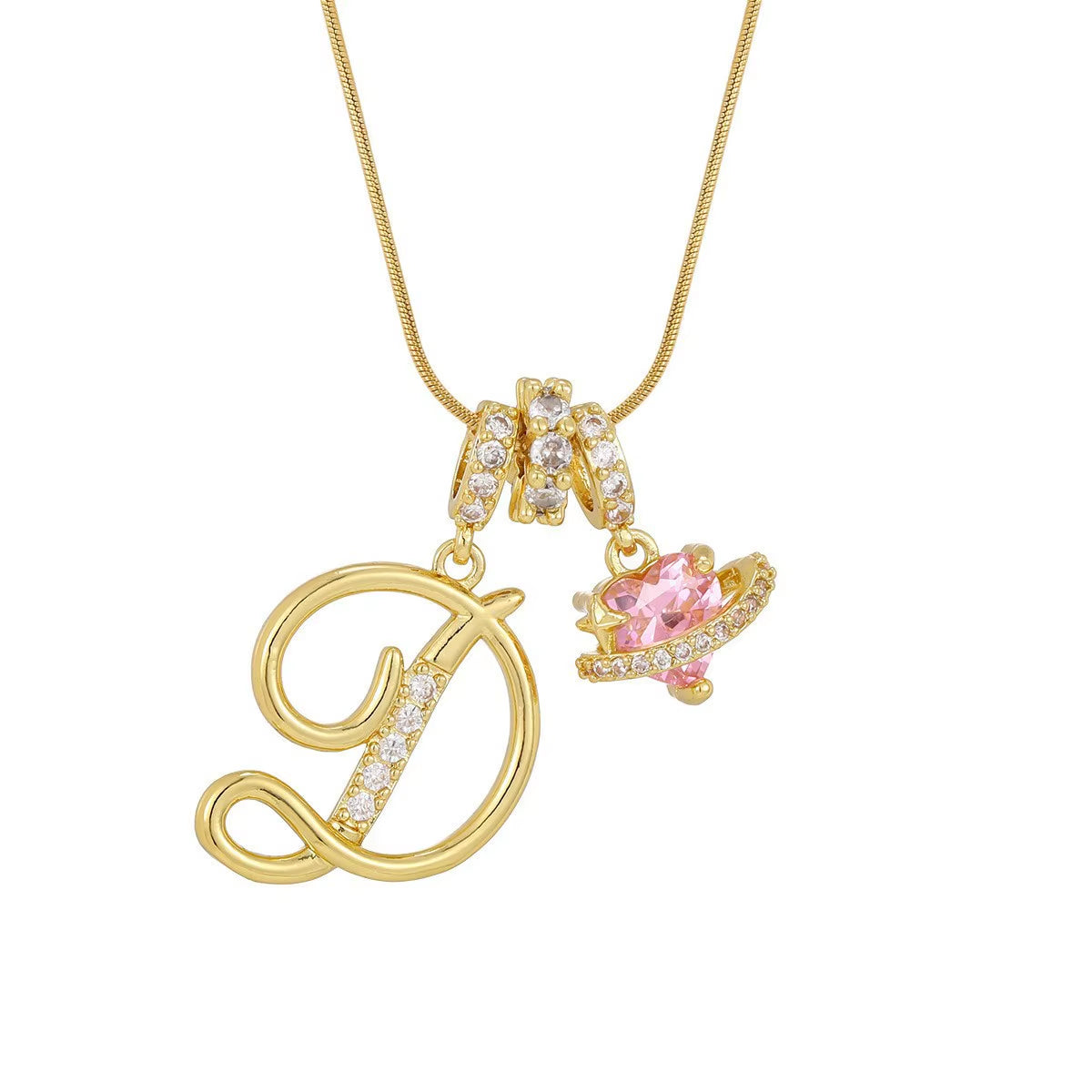 Fashion 26 English Letter Necklace for Women Sweet Girl Light Luxury High-End Stainless Steel Accessory Birthday Gift
