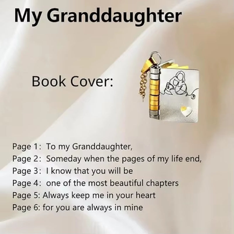 MY Little Star Book Necklace for Son Daughter Gifts from Dad Mom 18K Gold Plated Stainless Steel Birthday Gift with 6 Pages Love