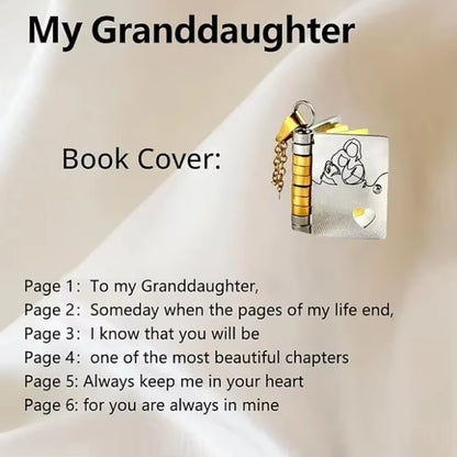 MY Little Star Book Necklace for Son Daughter Gifts from Dad Mom 18K Gold Plated Stainless Steel Birthday Gift with 6 Pages Love