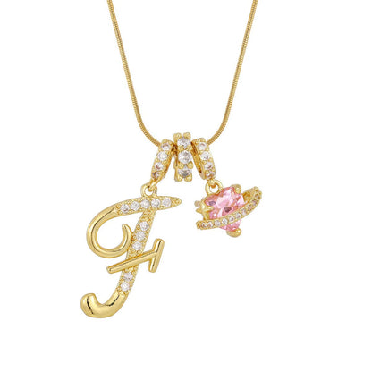 Fashion 26 English Letter Necklace for Women Sweet Girl Light Luxury High-End Stainless Steel Accessory Birthday Gift