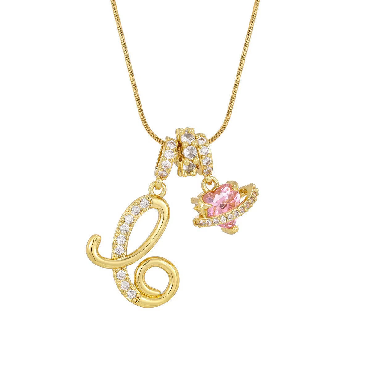 Fashion 26 English Letter Necklace for Women Sweet Girl Light Luxury High-End Stainless Steel Accessory Birthday Gift