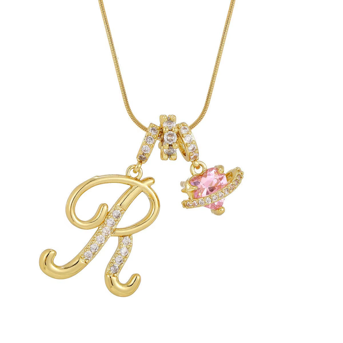 Fashion 26 English Letter Necklace for Women Sweet Girl Light Luxury High-End Stainless Steel Accessory Birthday Gift