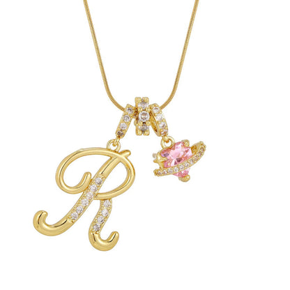 Fashion 26 English Letter Necklace for Women Sweet Girl Light Luxury High-End Stainless Steel Accessory Birthday Gift