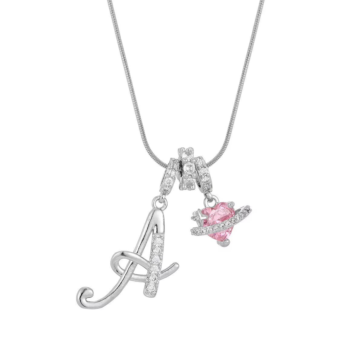 Fashion 26 English Letter Necklace for Women Sweet Girl Light Luxury High-End Stainless Steel Accessory Birthday Gift