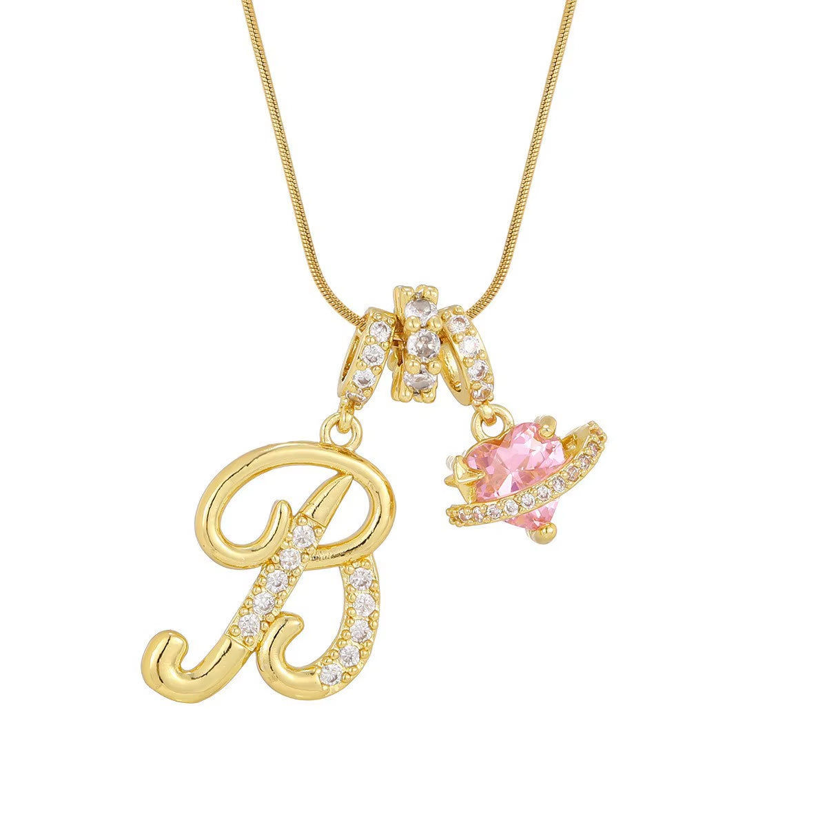 Fashion 26 English Letter Necklace for Women Sweet Girl Light Luxury High-End Stainless Steel Accessory Birthday Gift