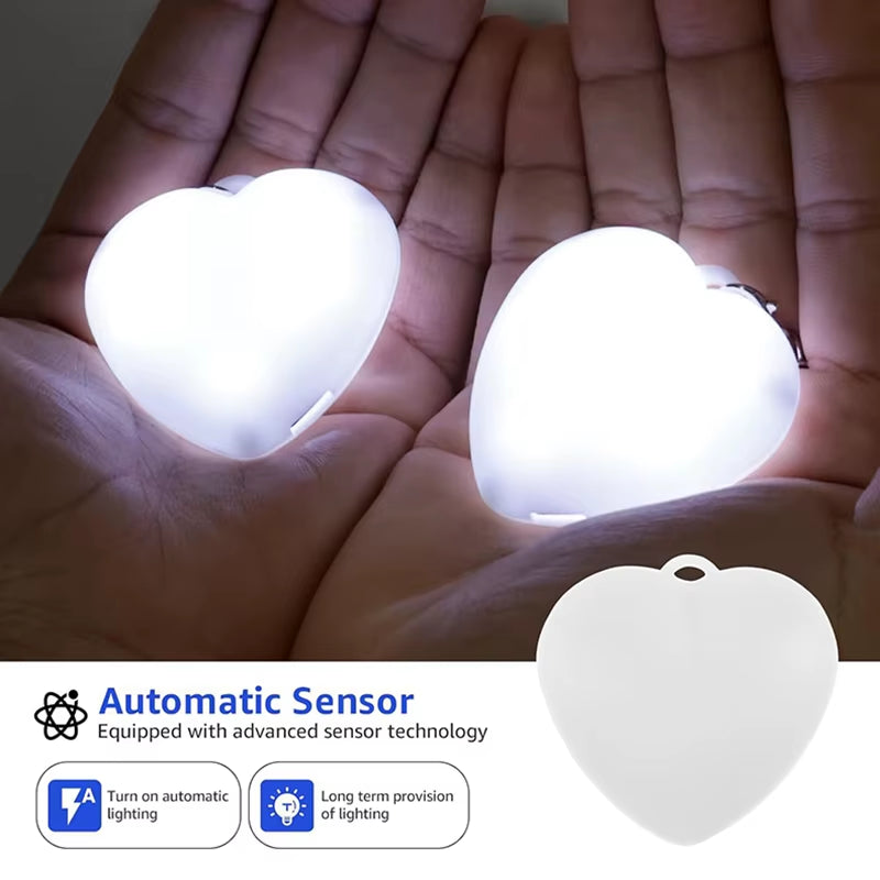 LED Glow Heart-Shaped Night Light Rechargeable Touch Sensor Lamp Purse Handbag Keychain Pendant Light Gifts for Women Gifts