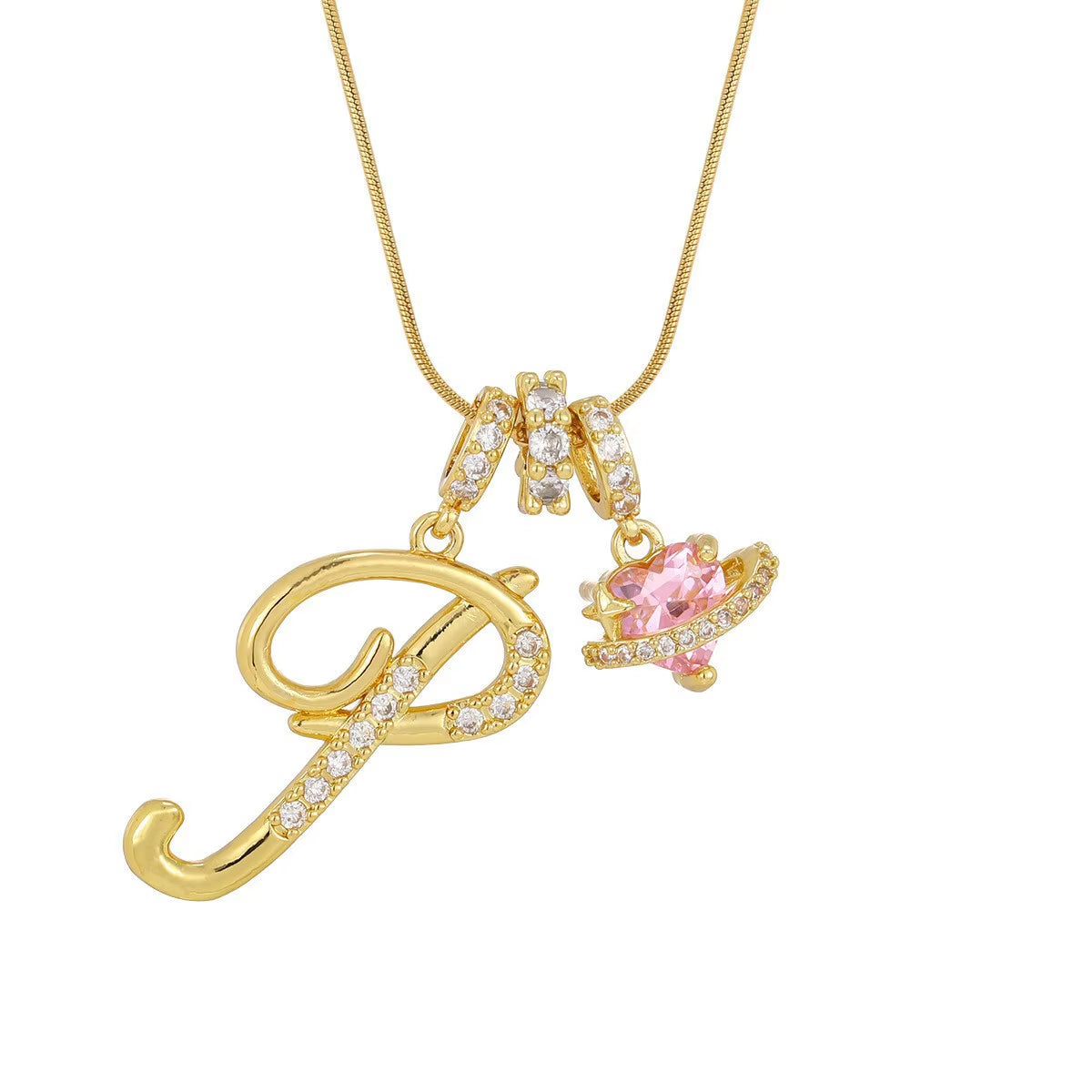 Fashion 26 English Letter Necklace for Women Sweet Girl Light Luxury High-End Stainless Steel Accessory Birthday Gift