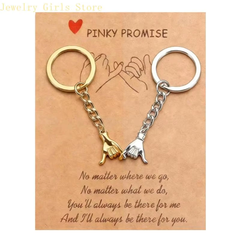 Heartwarming Couple Keychain Gift with Message Feature Strong Zinc Alloy Lover Hanging Accessory