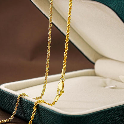 14K Gold Chain Necklaces for Women & Men, 1.5Mm/2Mm/2.5Mm Simple Rope Link Chain for Womens Dainty Non-Tarnish Necklace Unisex Sizes 16-24 Inches Cadenas De Oro 14K Para Mujer