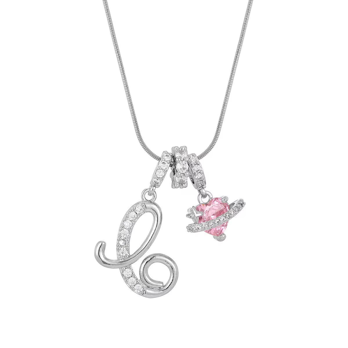 Fashion 26 English Letter Necklace for Women Sweet Girl Light Luxury High-End Stainless Steel Accessory Birthday Gift