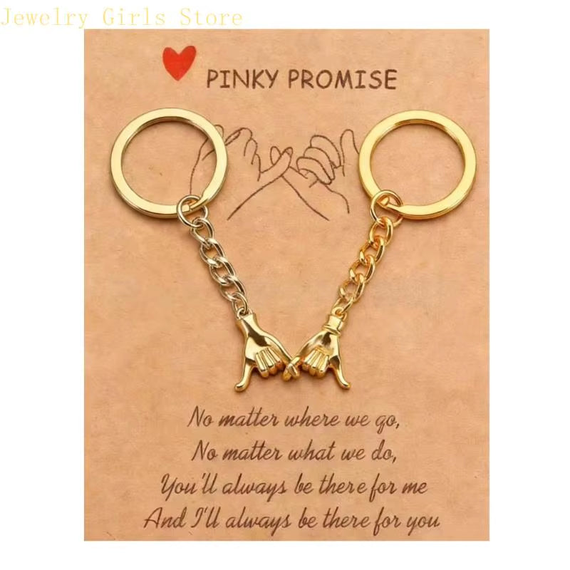 Heartwarming Couple Keychain Gift with Message Feature Strong Zinc Alloy Lover Hanging Accessory