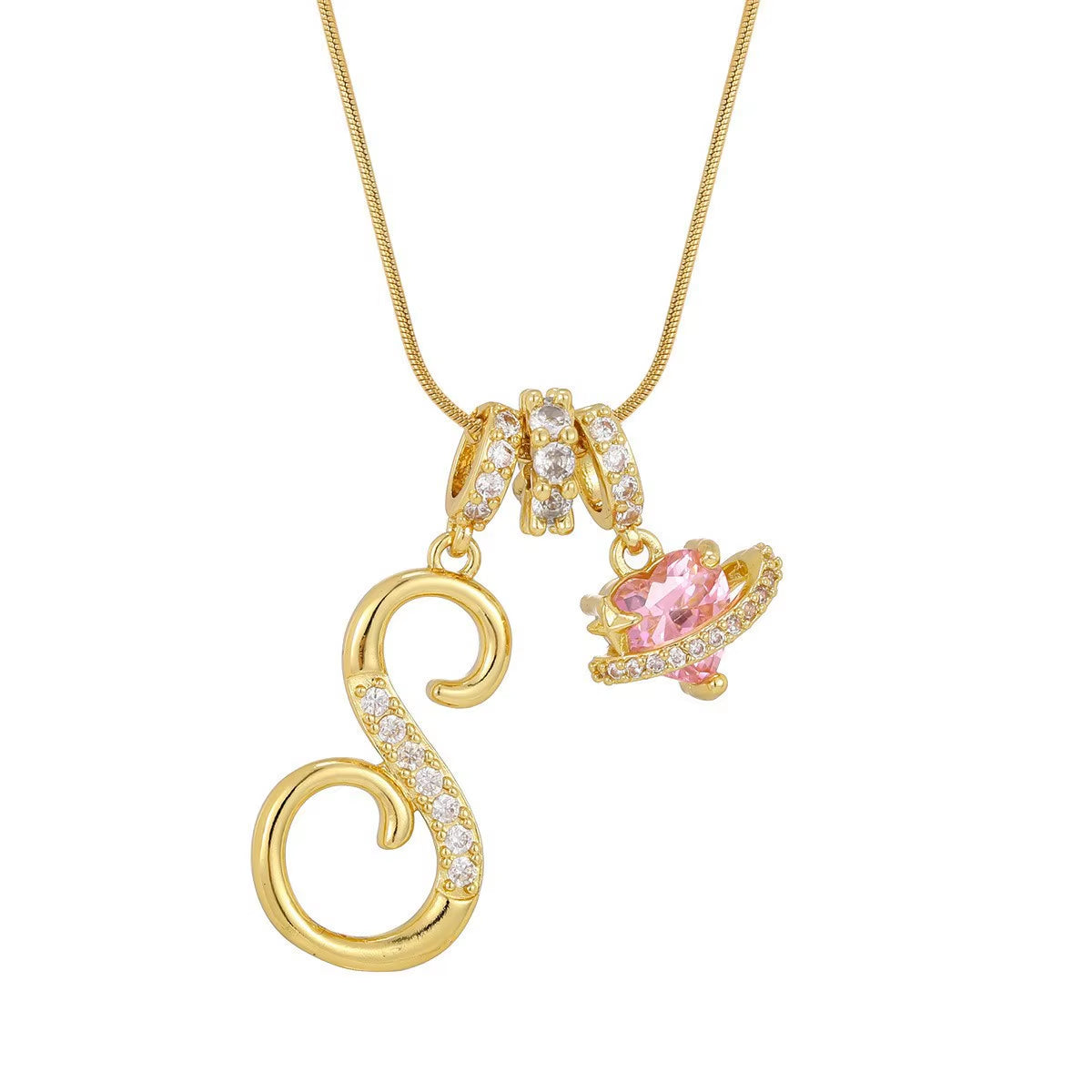 Fashion 26 English Letter Necklace for Women Sweet Girl Light Luxury High-End Stainless Steel Accessory Birthday Gift