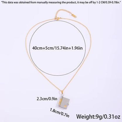 MY Little Star Book Necklace for Son Daughter Gifts from Dad Mom 18K Gold Plated Stainless Steel Birthday Gift with 6 Pages Love