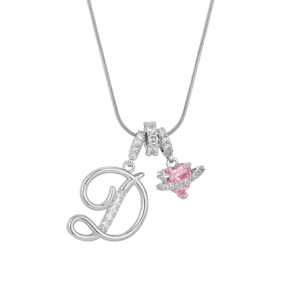 Fashion 26 English Letter Necklace for Women Sweet Girl Light Luxury High-End Stainless Steel Accessory Birthday Gift
