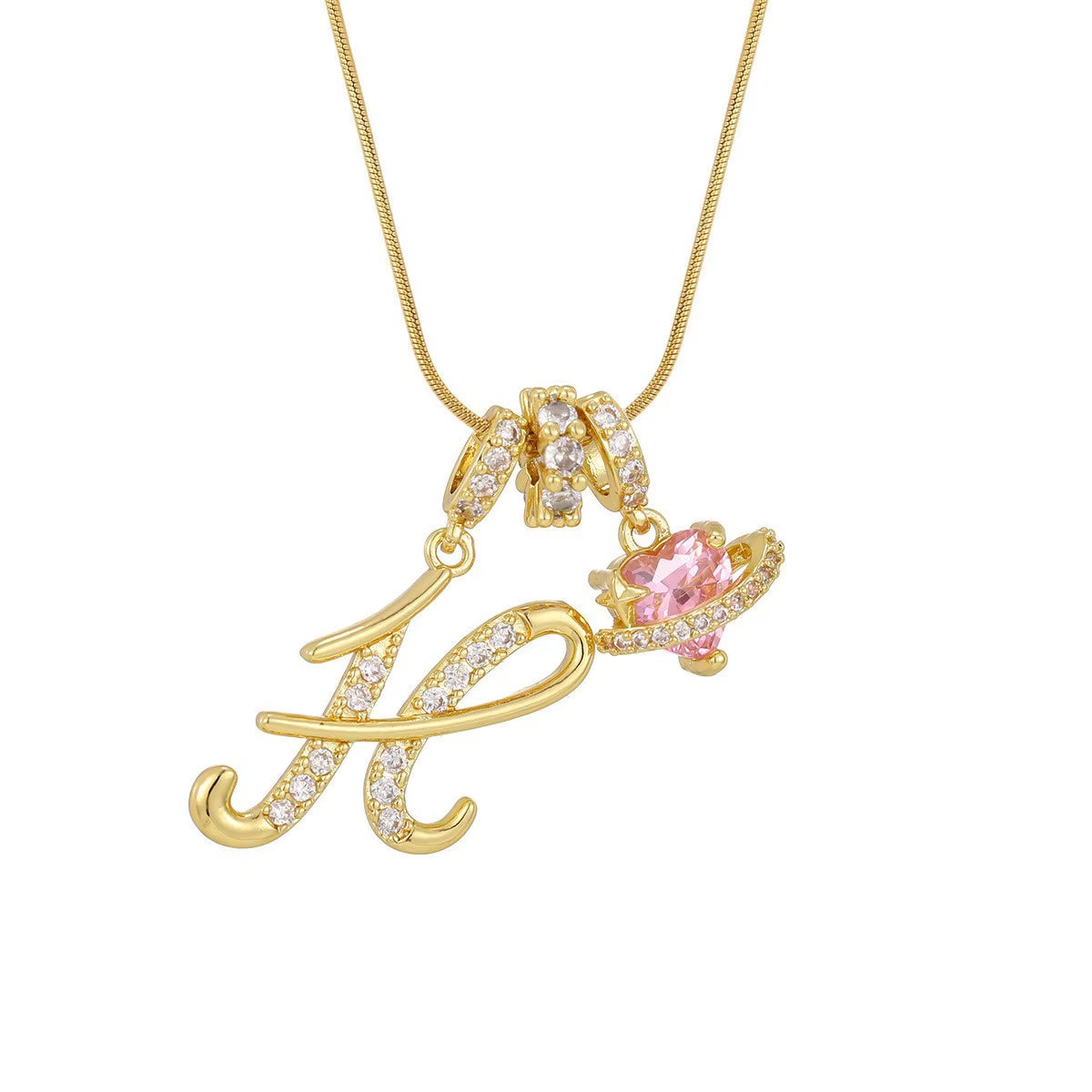 Fashion 26 English Letter Necklace for Women Sweet Girl Light Luxury High-End Stainless Steel Accessory Birthday Gift